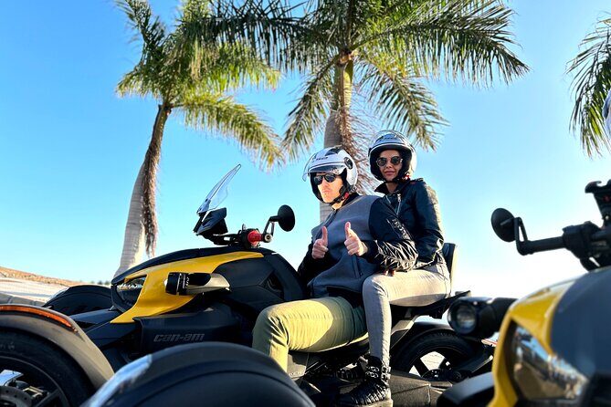 3 wheels motorcycle Coast Tour - Ryker - Gran Canaria Maspalomas - Stop 5 Anfi Tauro Golf: Sunset Drinks, Bathroom Breaks, and the Return