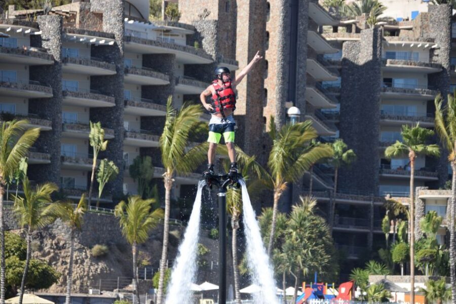 Gran Canaria: Flyboard Session at Anfi Beach - The Instructor and Jetski Support That Keep It Safe